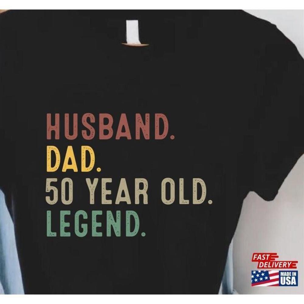 50th Birthday Legend Husband Dad Retro Graphic Unisex T-Shirt